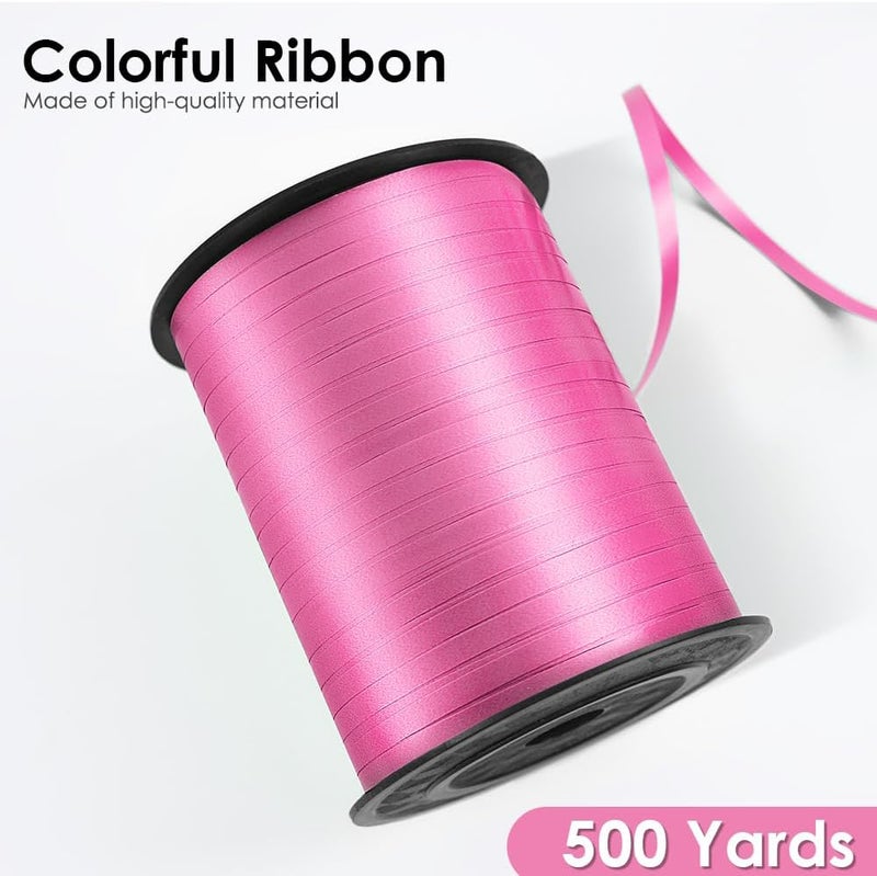 VISPAD Pink Curling Ribbon - 500 Yard Valentines Gift Wrapping Ribbon for Balloons & Flowers - Image 2